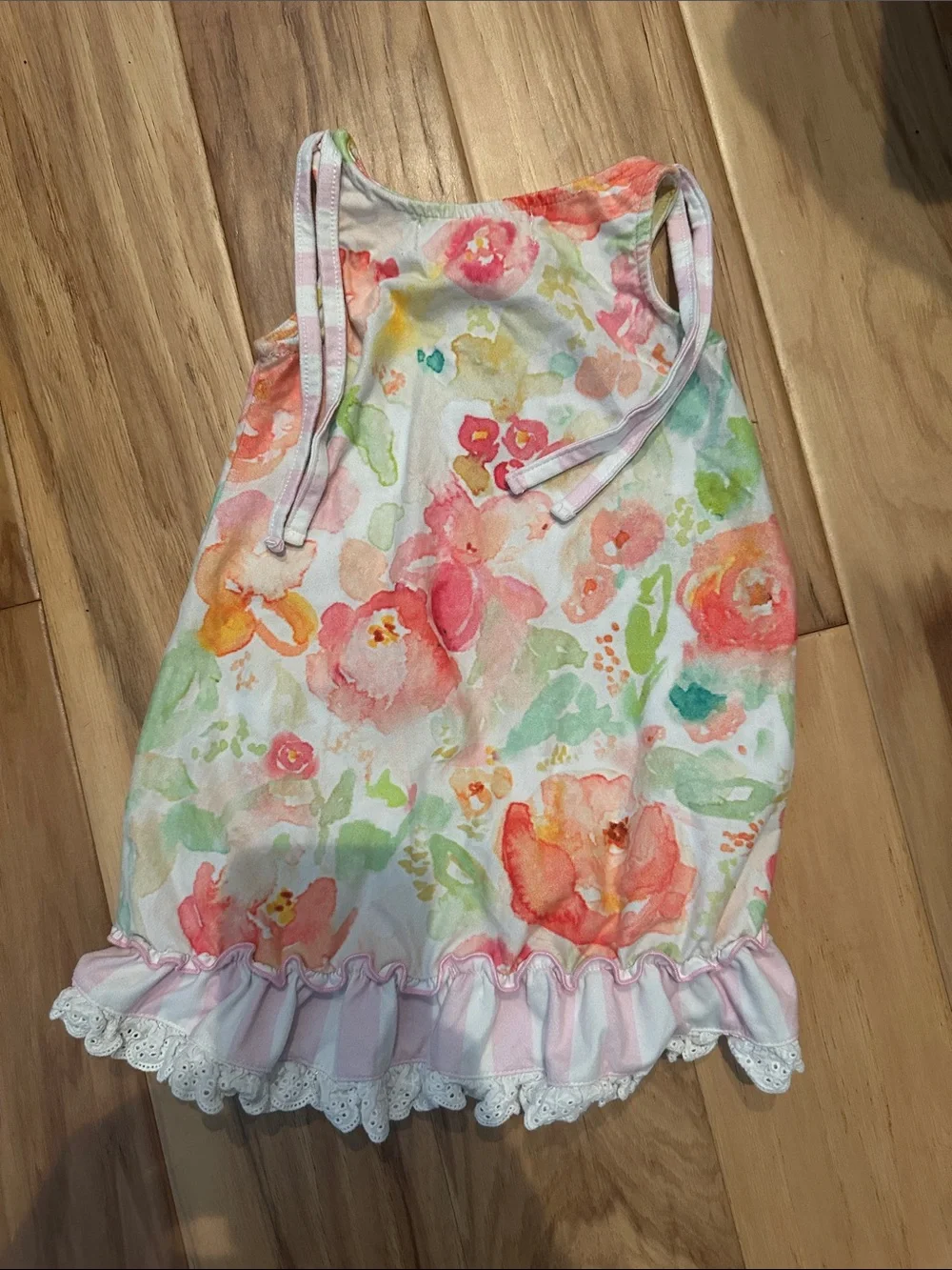 SweetHoney Girls Floral Watercolor Nightgown - Pink, Coral, Green, Yellow